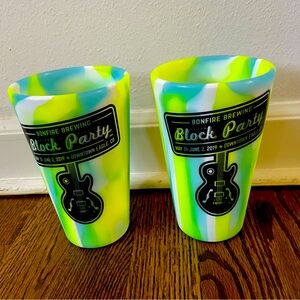 Silipint 16oz silicone drinking cups set of 2 with brewery guitar logo festival